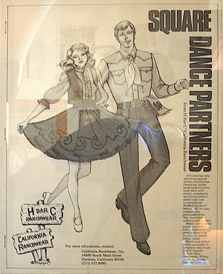 H-bar-C Ranchwear - black and white Square Dance Partners poster